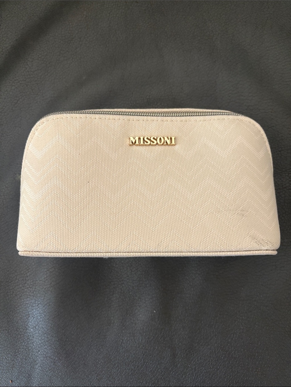 Luxury Missoni Delta One Cream Quilted Travel Cosmetic Case